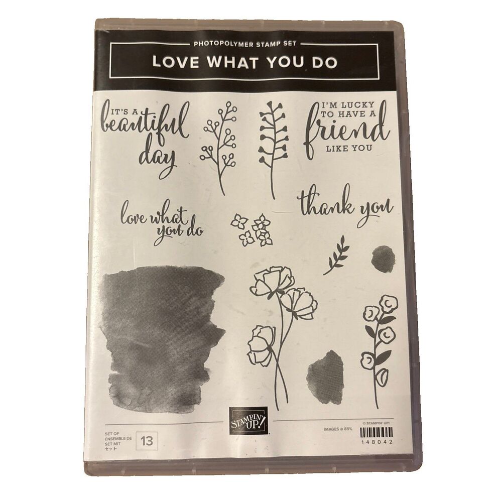 Stampin Up “Love What You Do”148042, Photopolymer Stamp Set 13 Pieces